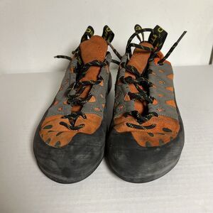LaSportiva Tarantulace Men's Climbing Shoes Sz‎ US 7.5 Orange Suede Black Soles